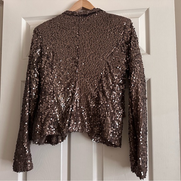Luxe Brown Sequin Blazer - Picture 3 of 3